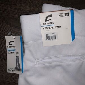 CHAMPRO open bottom baseball pants.  White adult small New